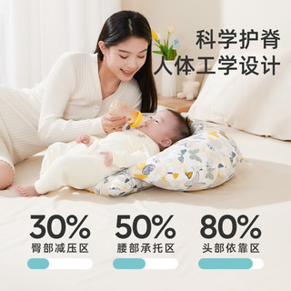 婧麒（JOYNCLEON）哺乳枕头躺喂护腰枕月子喂奶哺乳期婴儿抱睡环抱式靠枕 【二合一 哺乳+防吐奶】秘密花园