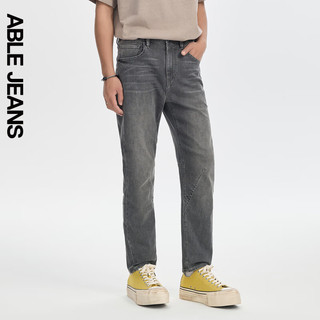 ABLE JEANS【立体锥形裤】24夏季男士经典百搭时尚复古牛仔裤 【冰爽玉】陨石灰 30/30