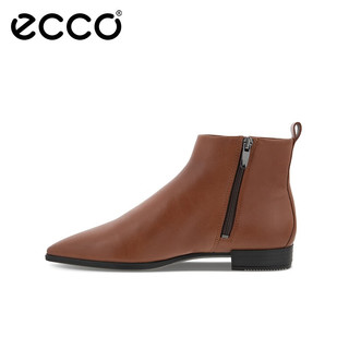 爱步（ECCO）女靴 冬季百搭短靴尖头低跟通勤女靴 型塑214233 南瓜棕21423301671 35
