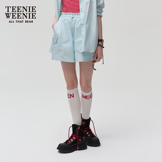 Teenie Weenie小熊&芝麻街联名女装2024休闲松弛感多巴胺短裤 薄荷色 170/L