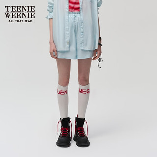 Teenie Weenie小熊&芝麻街联名女装2024休闲松弛感多巴胺短裤 薄荷色 170/L