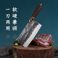 邓家刀锻打不锈钢菜刀锤纹斩切刀龙头刀 鱼头刀 鸡翅木刀柄 BZQ-7402