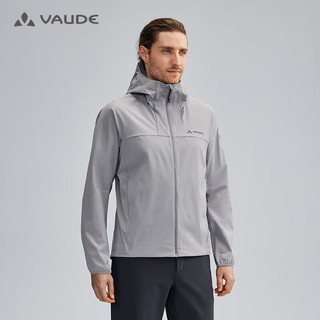 巍德（VAUDE）软壳衣男户外运动登山服防风防水连帽夹克外套 暖灰 XL