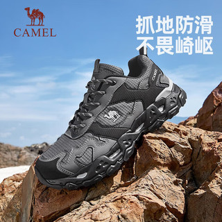 骆驼（CAMEL）户外徒步鞋舒适耐磨防滑防泼水款登山鞋 F13A693016 灰色，男 38