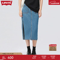 Levi's李维斯24春夏时尚开叉两面穿女士牛仔半身裙 蓝色 27