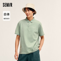 Semir 森马 POLO衫男2024夏季新款字母刺绣短袖上衣通勤商务男装凉感抗菌