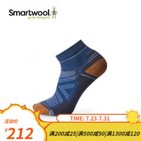 SMARTWOOL徒步功能轻量条纹踝袜 户外美利奴羊毛袜运动袜男1611 高山蓝 L（适合脚码42-45）