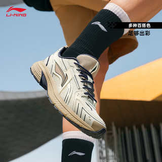 李宁扶摇1.5丨2024夏季女子运动时尚复古跑步鞋 米白色-1 39