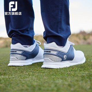 FootJoy高尔夫球鞋男士FJPro/SL Carbon专业竞技防滑耐磨无钉运动鞋 白/蓝53082 8.5=43码