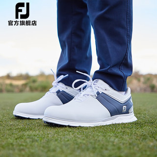 FootJoy高尔夫球鞋男士FJPro/SL Carbon专业竞技防滑耐磨无钉运动鞋 白/蓝53082 10.5=47码