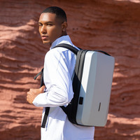 马可·莱登硬壳抗压电竞双肩背包17.3英寸防盗电脑包休闲书包MR7917银灰色