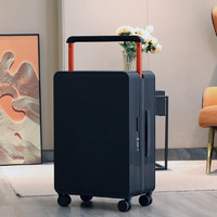 ACD中置宽拉杆行李箱万向轮登机箱子男女高颜值平衡旅行箱 黑色 20英寸(登机箱)