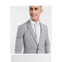 NEW LOOK 香港直邮潮奢 New Look 纽洛克 男士 细条纹紧身西装外套(灰色)