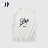 Gap 盖璞 男女士法式圈织柔软字母logo无袖卫衣上衣 465632 卡其色 XXL
