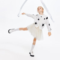 little MO&Co.little moco童装24夏装女童派对风网纱蓬蓬半身裙KBD2SKT003 米白色 110/53