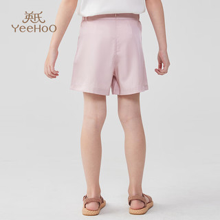 英氏（YEEHOO）女童裤子儿童短裤夏季透气时尚休闲裤学院风百搭洋气 粉色 120 