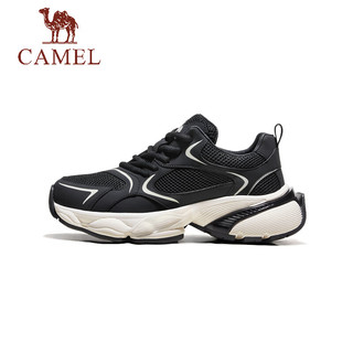 骆驼（CAMEL）2024夏季时尚厚底老爹鞋软弹透气舒适男士网面休闲鞋 G14M088694 银灰 38