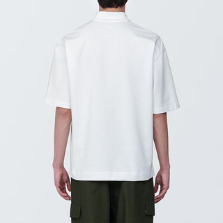 无印良品 MUJI 男式 防紫外线凉感宽版五分袖POLO衫 短袖 防晒 白色 XL 180/104A