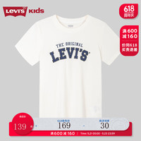 Levi's李维斯童装【商场同款】儿童短袖T恤24夏新款男童复古贴布上衣 明亮白