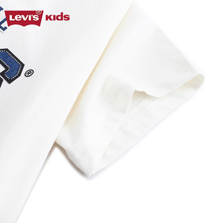Levi's李维斯童装儿童短袖T恤24夏男童复古贴布上衣 明亮白 110/52(4)