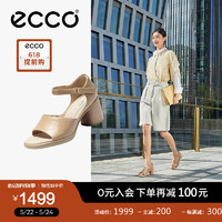 ecco 爱步 女士凉鞋 2024年夏季粗跟厚底凉鞋通勤女鞋 雕塑222883 裸色22288304084 38