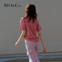 MO&Co. 摩安珂 MOCO2023夏新品泰迪熊徽章印花圆领短袖宽松T恤纯棉