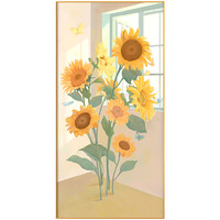 waLLwa 墙蛙 现代简约玄关装饰画太阳花客厅沙发背景墙挂画向日葵艺术画