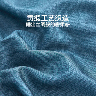 LOVO罗莱生活旗下品牌 60支纯棉轻奢贡缎床上四件套全棉床上用品 即兴旅程-蓝色 1.5米/1.8米床适用被芯200*230cm