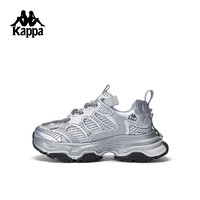 卡帕（Kappa）银灰色老爹鞋女鞋子厚底增高运动鞋 奥运灰 35 