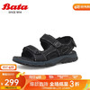 Bata 拔佳 凉鞋男牛皮透气休闲运动厚底沙滩鞋48312BL3 黑色 38