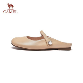 骆驼（CAMEL）2024春季包头平底玛丽珍鞋穆勒鞋凉鞋拖鞋女外穿 L24M007001杏色 36