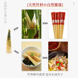 唐宗筷高档印花筷子家用天然竹筷一人一双专用日式招财进宝C88