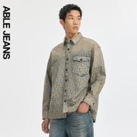 ABLE JEANS【牛仔衬衫】24秋季复古提花宽松牛仔衬衫 青梅蓝 XS