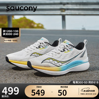 saucony 索康尼 浪潮男女轻量缓震跑步鞋情侣跑鞋训练运动鞋TIDE白黑黄43