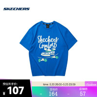 SKECHERS 斯凯奇 男子针织短袖T恤衫 L223M025-000M L