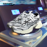 saucony 索康尼 周翊然同款索康尼骑士千禧复古休闲鞋男女情侣运动鞋银黑43