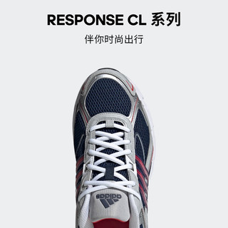 adidas RESPONSE CL经典贴合运动老爹鞋男女阿迪达斯三叶草 深靛蓝/浅猩红/白 44.5
