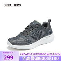 SKECHERS 斯凯奇 男子舒适跑步鞋232778 炭灰色/橄榄绿色/CCOL 39