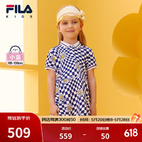 FILAxWiggleWiggle斐乐儿童2024夏季小童裙子女童针织连衣裙 满印三-ZC 130
