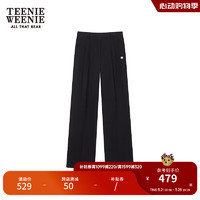 Teenie Weenie小熊2024年夏季新款捏褶直筒裤长裤休闲裤宽松时尚女