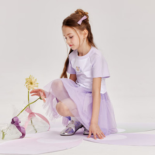 PawinPaw卡通小熊童装2024年夏季女童短袖 T Purple紫色/75 130