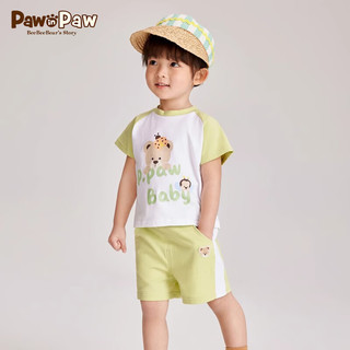 PawinPaw卡通小熊童装24年夏季男女宝可爱印花短袖套装可爱 粉色/25 110