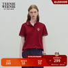 Teenie Weenie小熊女装2024年夏季新款简约干练条纹Polo衫短袖T恤