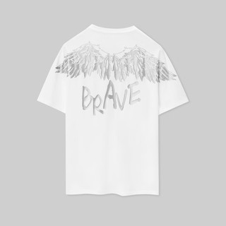 海一家简约基础短T2024年夏季字母装饰男士短袖T恤 米白花纹G0 180/96A