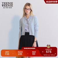 Teenie Weenie【UPF50+防晒衣】小熊2024年夏季针织长袖开衫女 蓝色 160/S