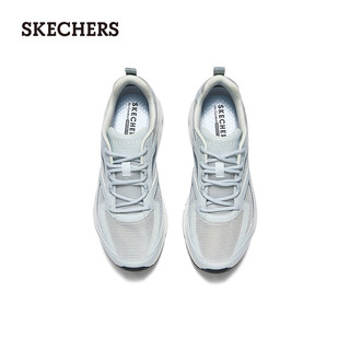 斯凯奇（Skechers）2024年春夏男鞋休闲鞋轻质缓震舒适运动鞋跑鞋183095 浅蓝色/多彩色/LBMT 43