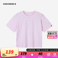Converse匡威儿童童装女童短袖T恤2024夏季上衣CNVG-TE-G090 淡紫色 155/76