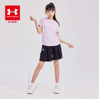 安德玛（Under Armour）【凉感】安德玛童装女童夏季透气凉爽休闲针织短裤 黑色 165cm