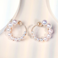 GiO 珠宝 Akoya海水珍珠耳环18K金钻镶耳钉耳饰年轻款个性时尚