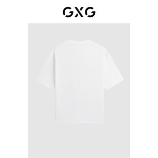 GXG奥莱 2024年夏季凉感撞色印花休闲宽松舒适短袖t恤男 白色 170/M
